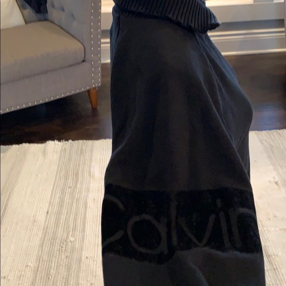 Calvin Klein 1/4 zip w/ velvet “Calvin” on the arm - Picture 3 of 5